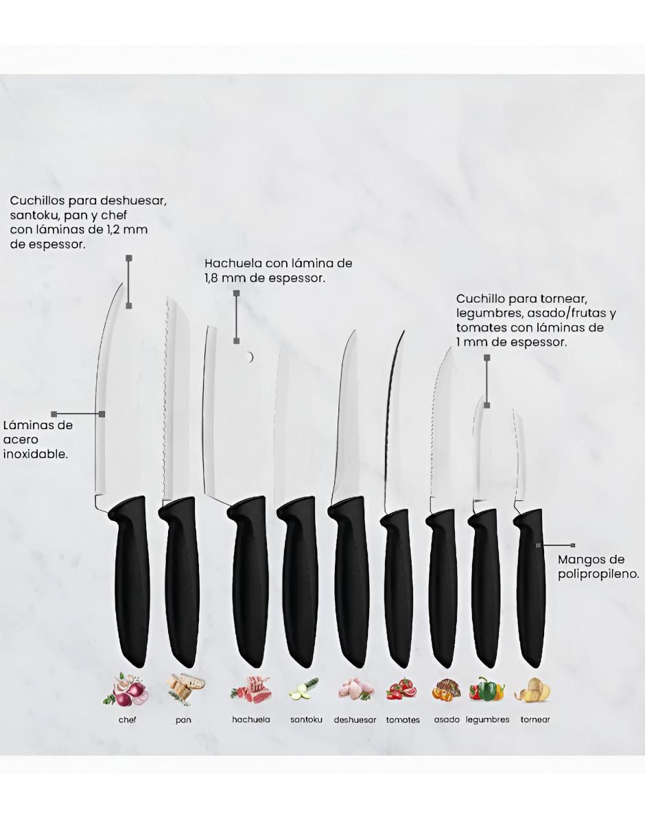 Set de cuchillos Xtllar2833 9 piezas 2