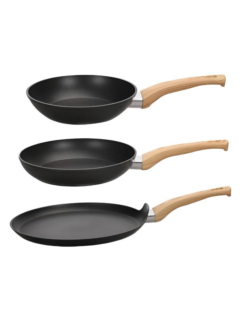 Set de sartenes de aluminio 3 piezas