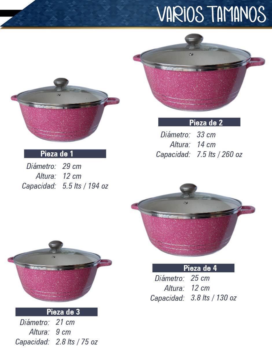 Batería de cocina de aluminio fundido antiadherente minerales naturales 10 piezas 6