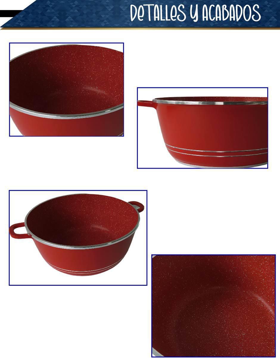 Batería de cocina de aluminio fundido antiadherente minerales naturales 10 piezas 2