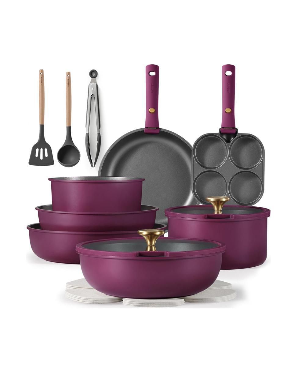 Batería de cocina de aluminio antiadherente cerámica 19 piezas