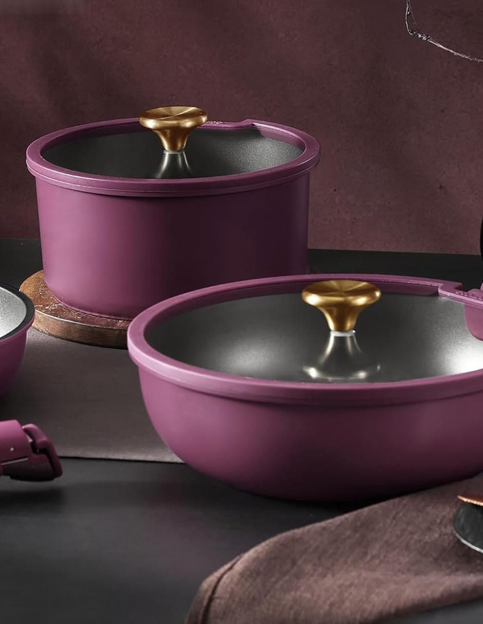 Batería de cocina de aluminio antiadherente cerámica 19 piezas