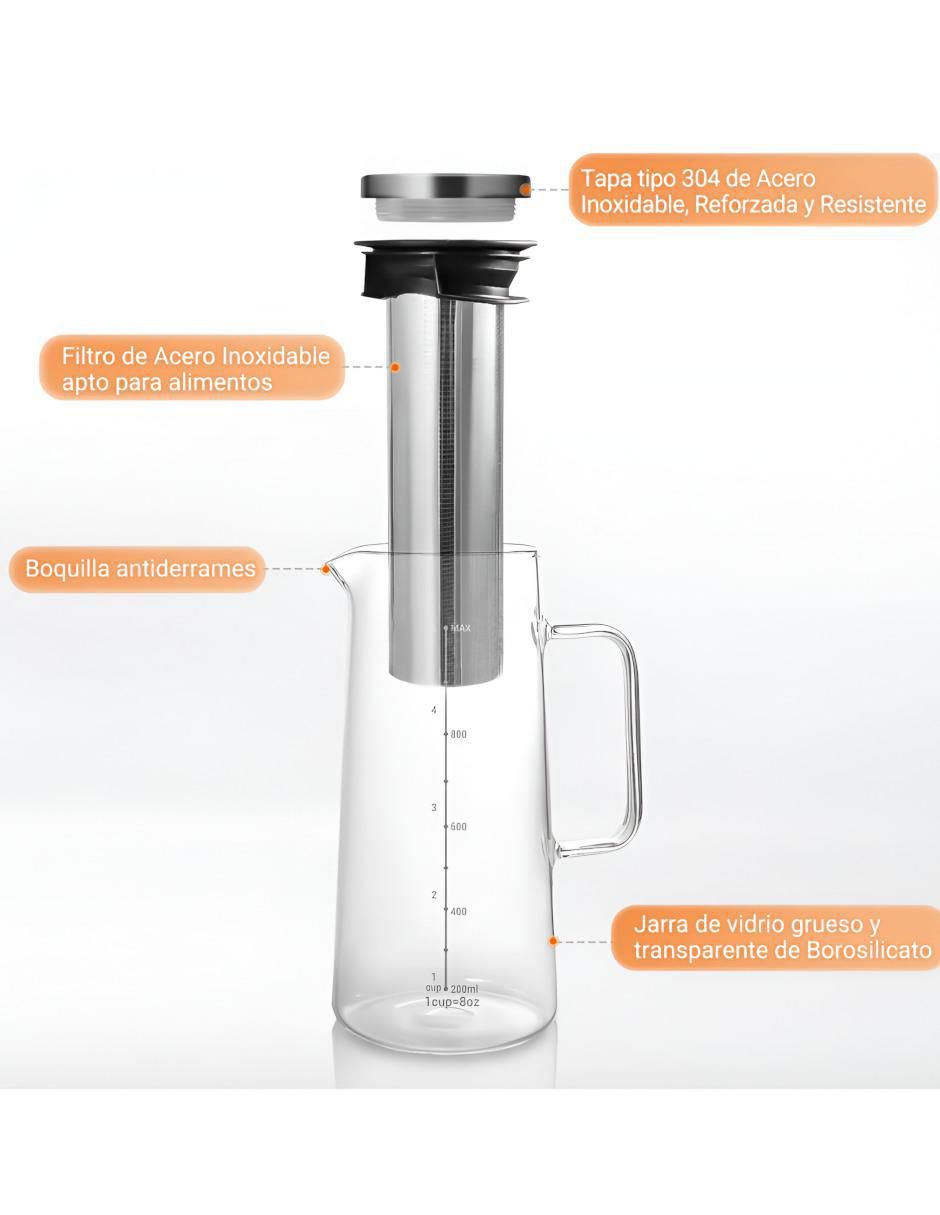 Tetera infusora Xtellar de vidrio