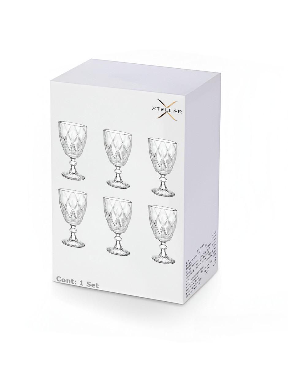 Copa para vino de cristal 6 piezas