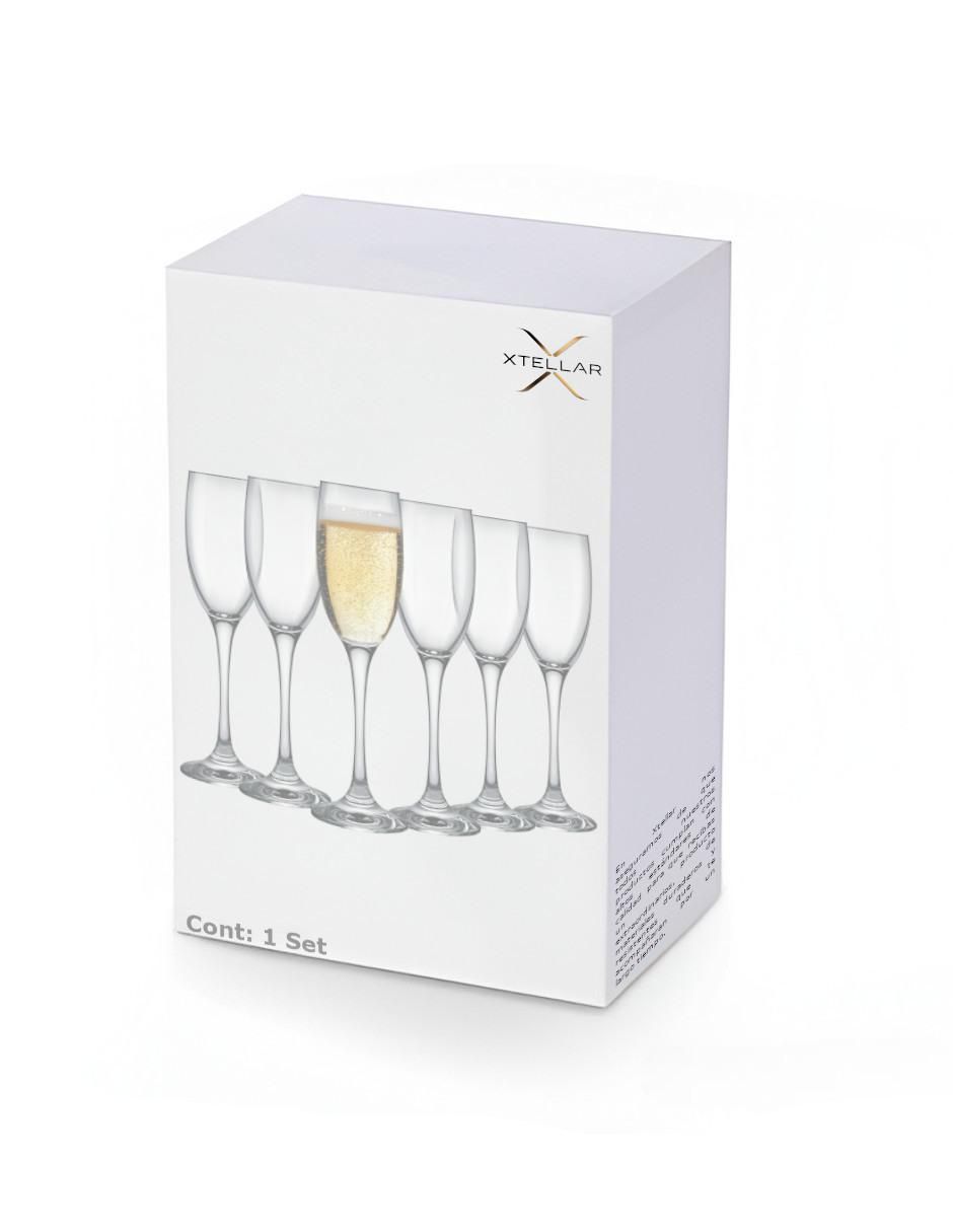 Copa para champán de cristal 6 piezas 2