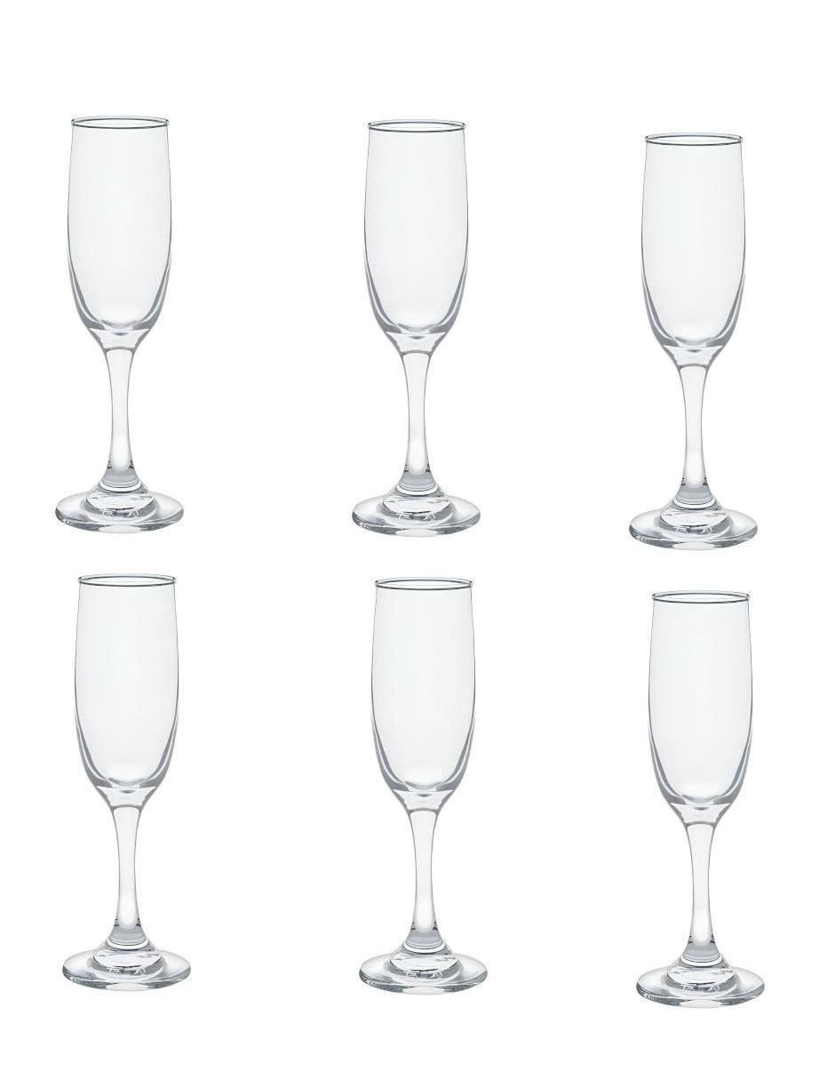 Set de copas para champán de cristal 6 piezas Set de copas para champán de cristal 6 piezas
