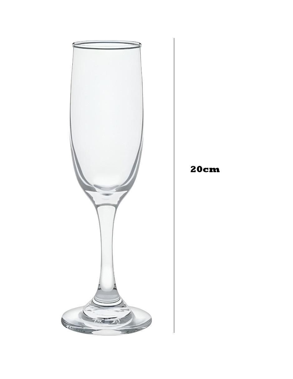 Set de copas para champán de cristal 6 piezas