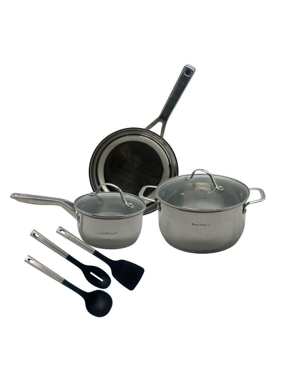 Batería de cocina Diamond de acero inoxidable antiadherente convencional 8 piezas Batería de cocina Diamond de acero inoxidable antiadherente convencional 8 piezas