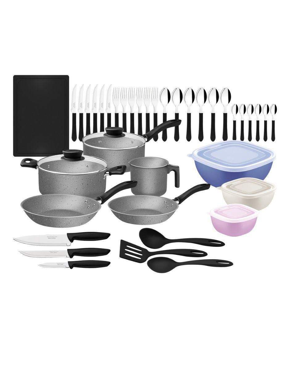 Batería de cocina Coimbra de aluminio antiadherente starflon max 44 piezas