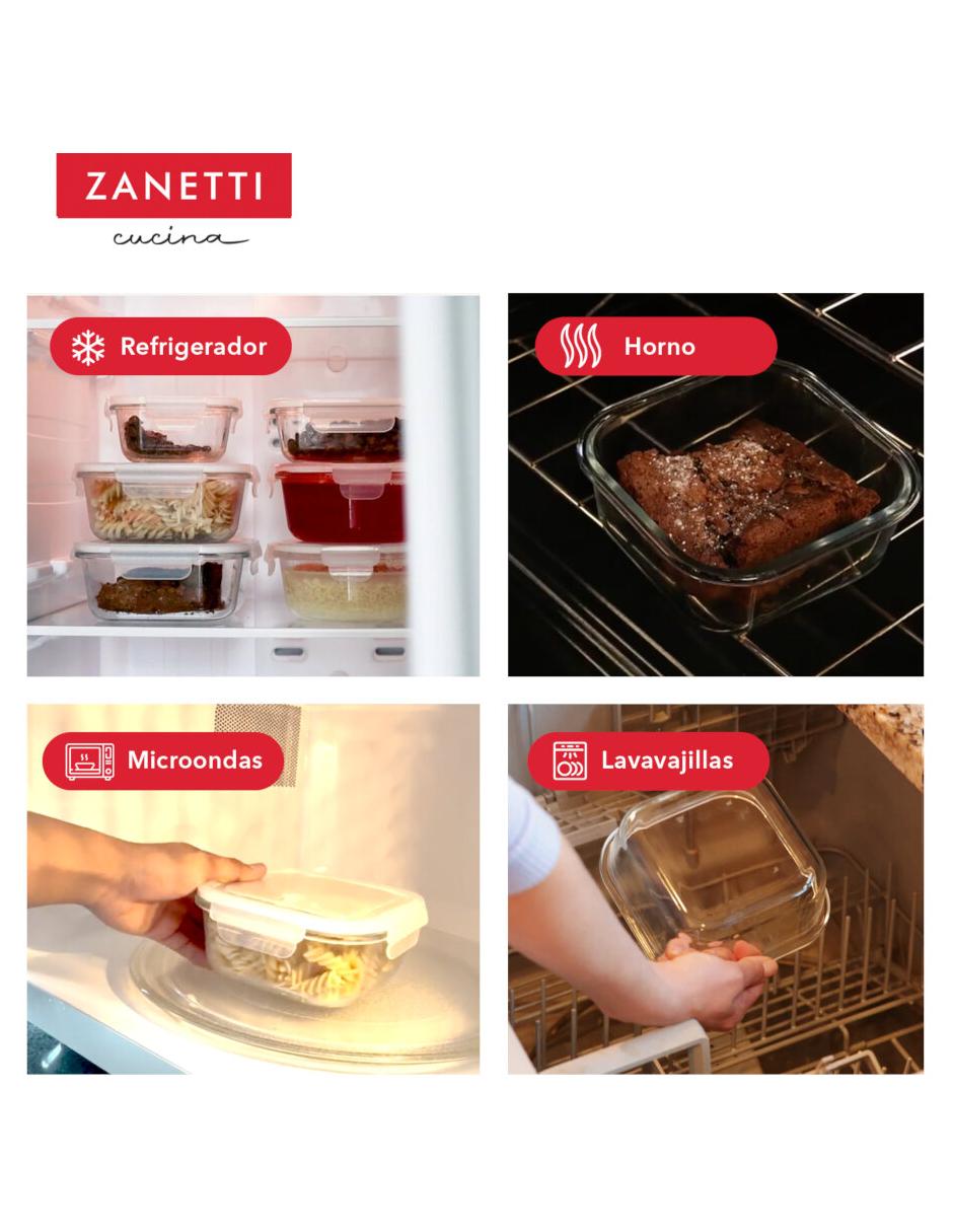 Set de contenedor para refrigerador Zanetti de vidrio 20 piezas