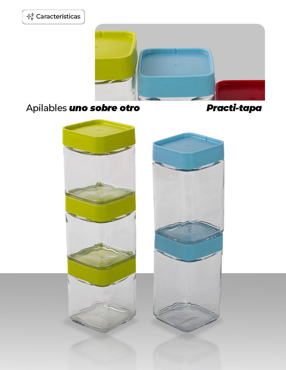 Set contenedores de vidrio 6 piezas