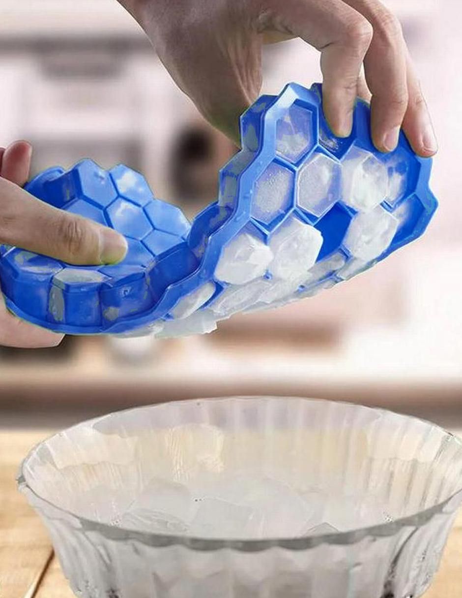 Molde para hielos silicón hexagonal 3