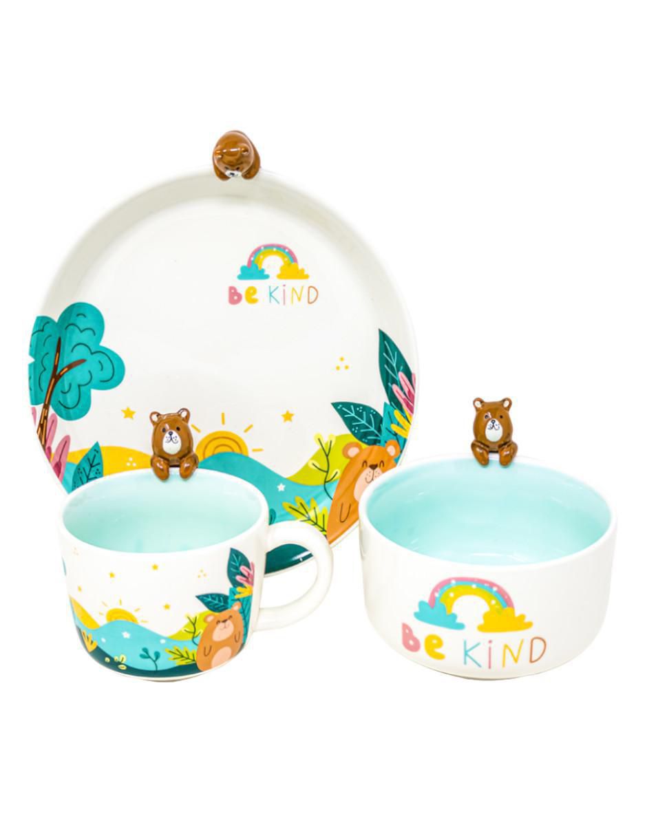 Vajilla infantil be kind bear de cerámica