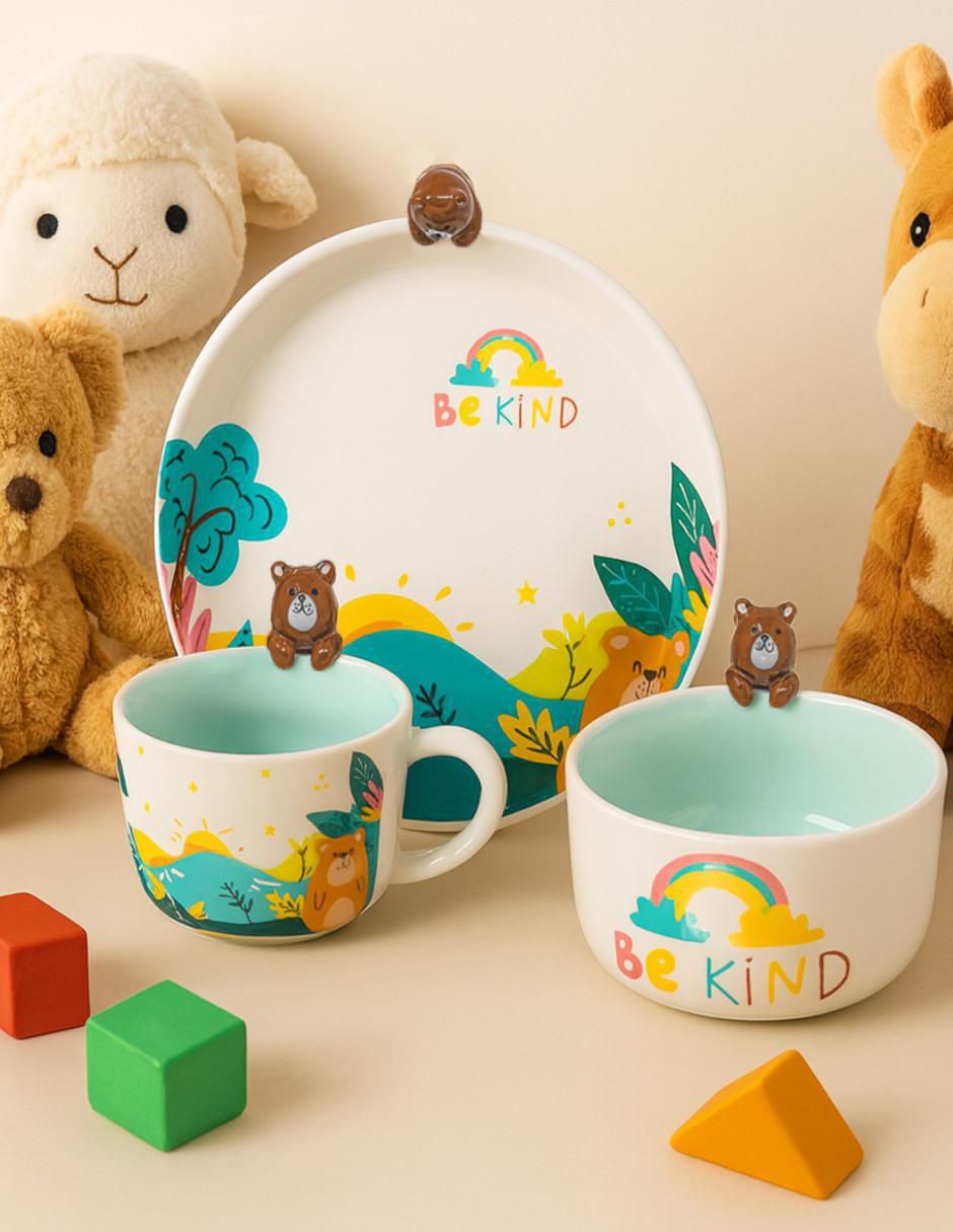 Vajilla infantil be kind bear de cerámica 2