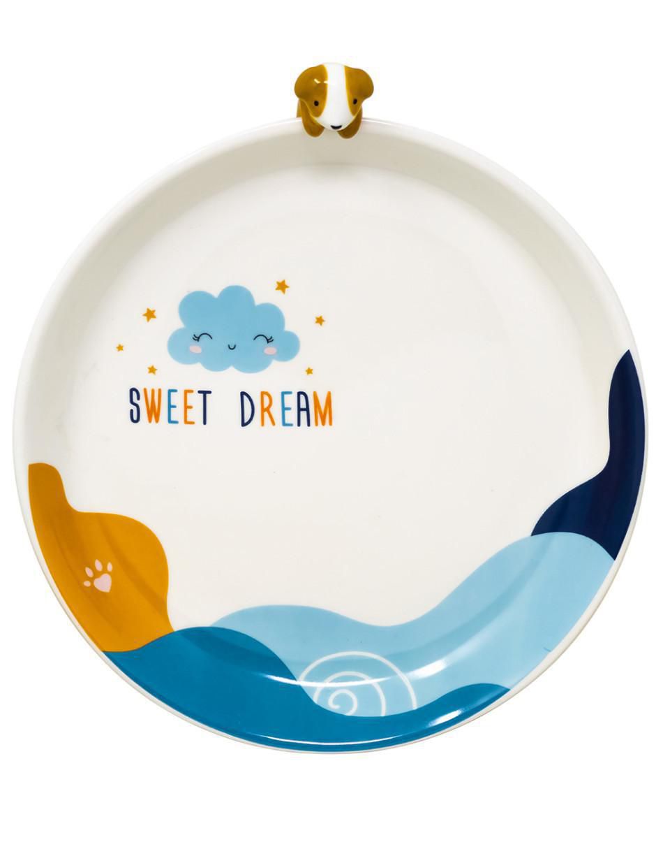 Vajilla infantil sweet dream blue de cerámica 6