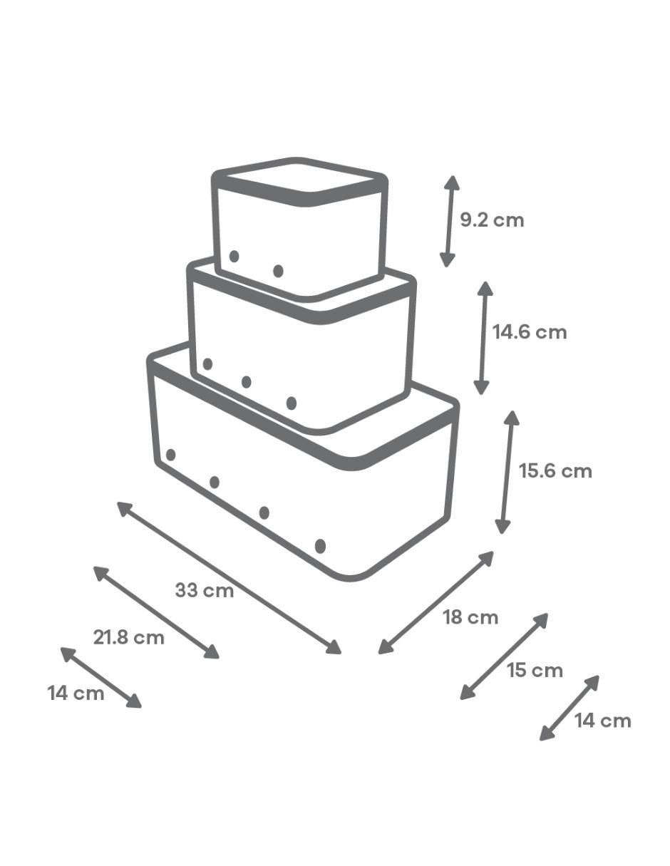 Kit de contenedores de aluminio 3 piezas 6