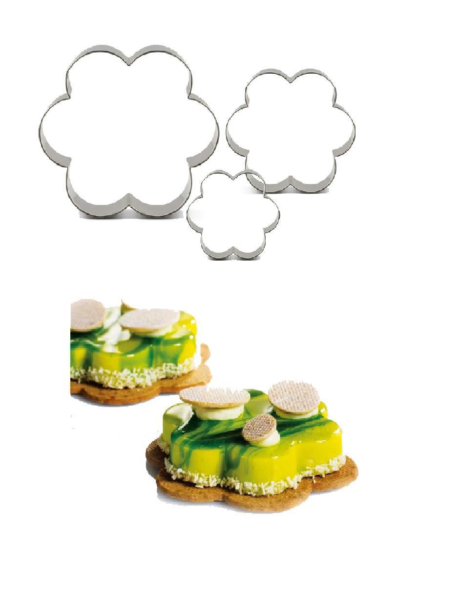 Set moldes acero inoxidable flor
