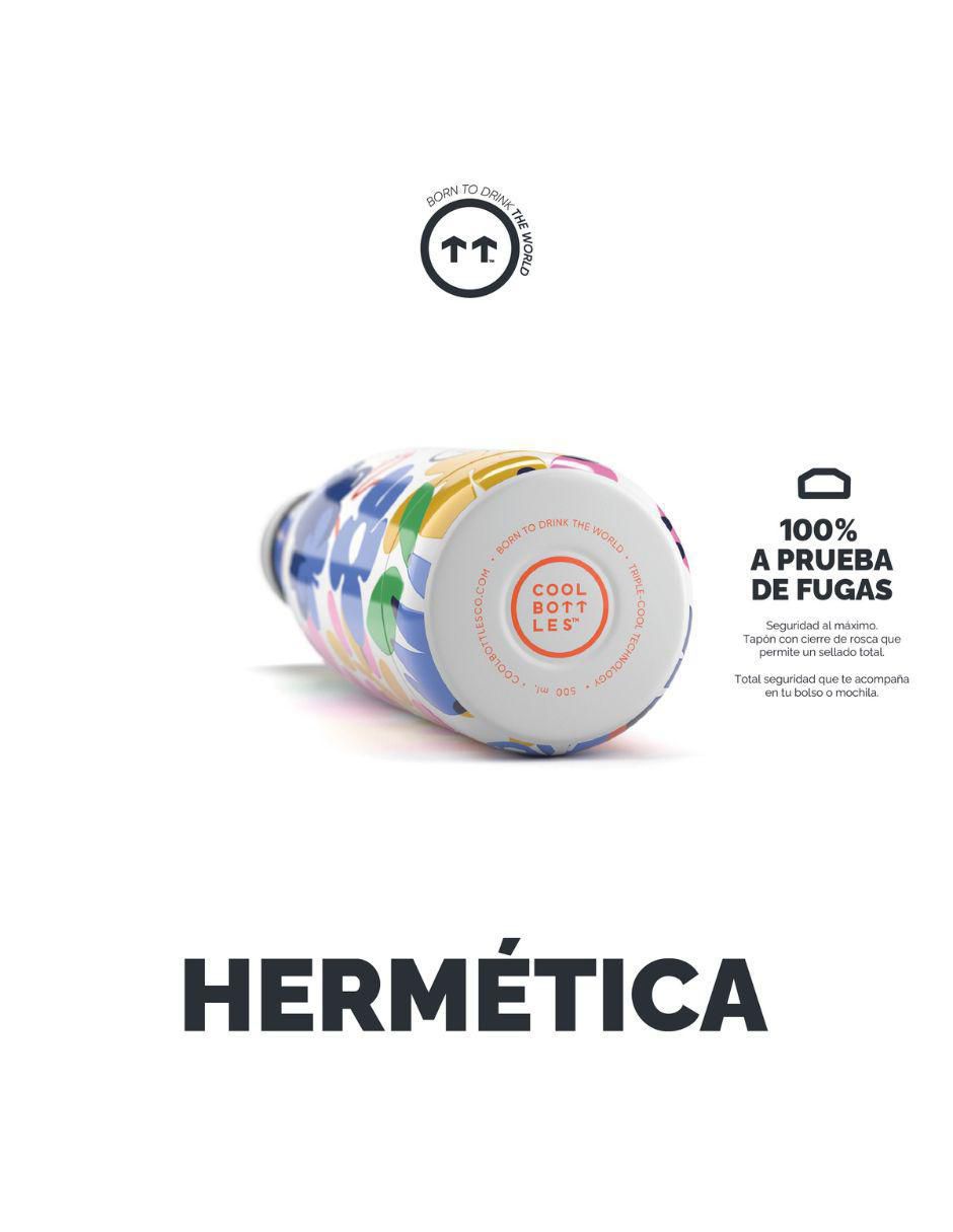 Termo de acero inoxidable Nébula Floral Madness con tapa rosca 500 ml