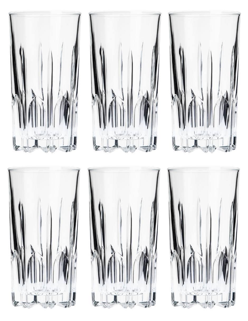Set de vasos highball Excalibur de vidrio con 6 piezas Set de vasos highball Excalibur de vidrio con 6 piezas