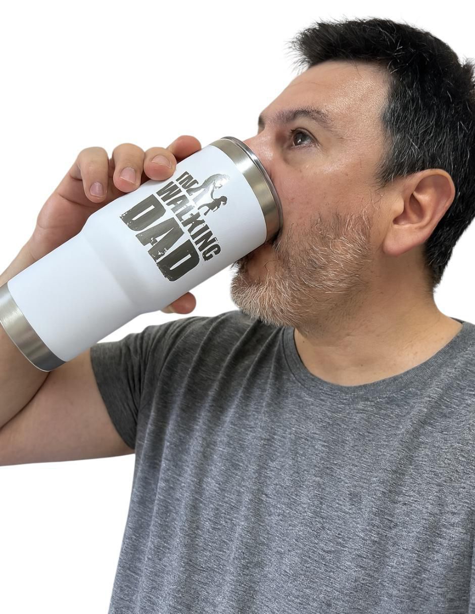 Termo de acero inoxidable Walking Dad con tapa push pull 4