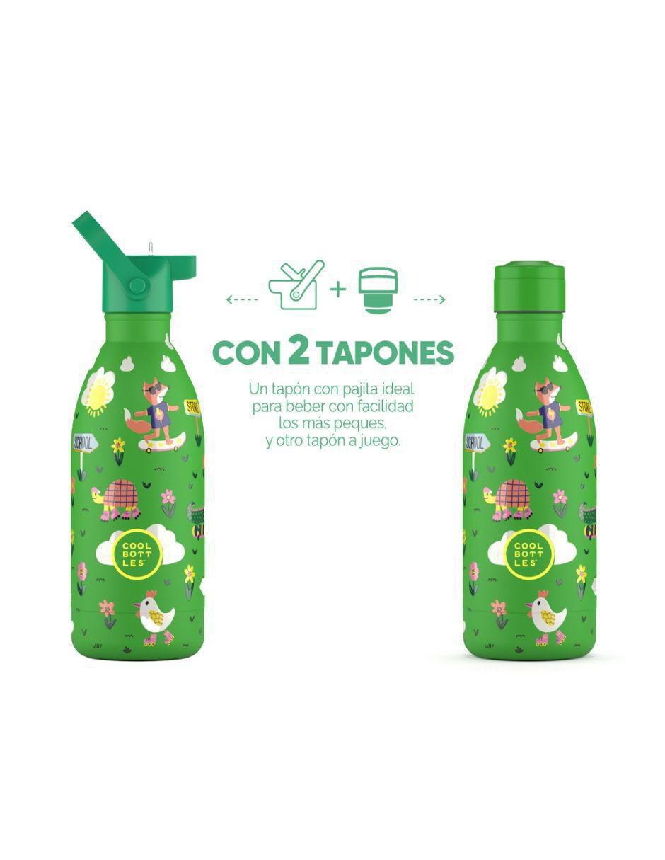 Botella de agua de acero inoxidable Kids Rolling Skaters con tapa rosca 500 ml 2