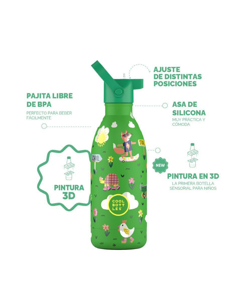Botella de agua de acero inoxidable Kids Rolling Skaters con tapa rosca 500 ml 3
