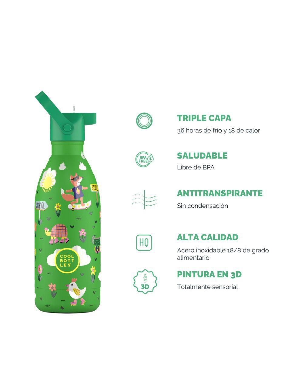 Botella de agua de acero inoxidable Kids Rolling Skaters con tapa rosca 500 ml 4