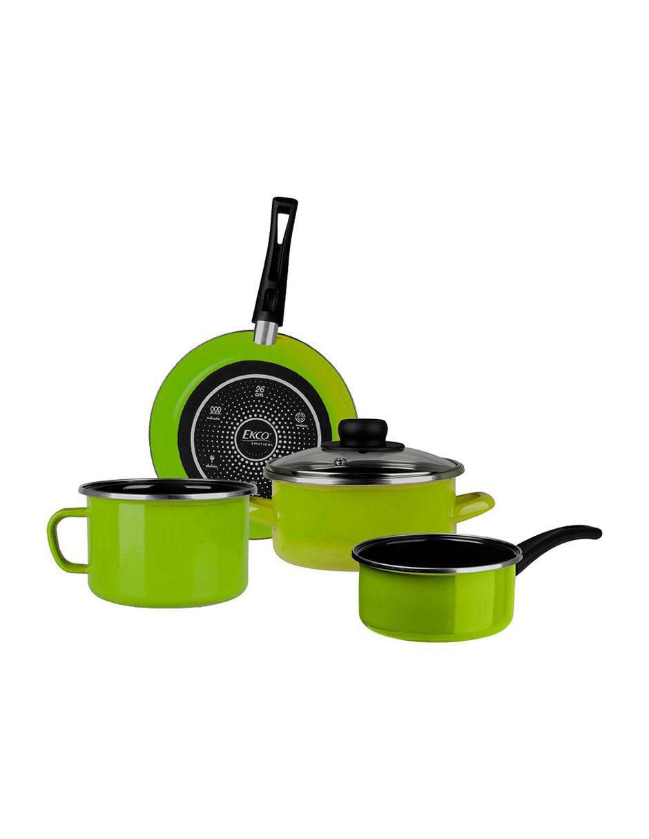 Batería de cocina Emotion de acero vitrificado 5 piezas