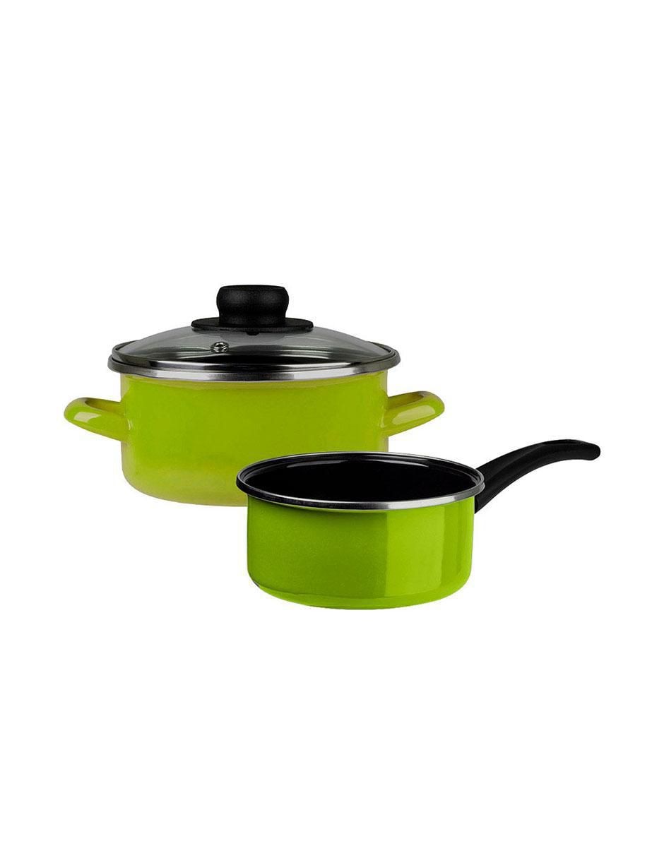 Batería de cocina Emotion de acero vitrificado 5 piezas