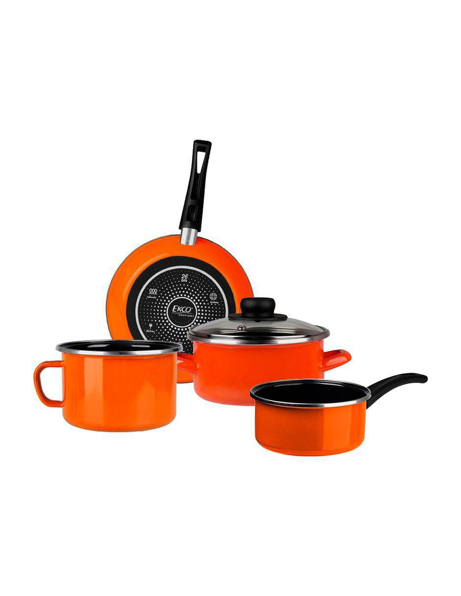 Batería de cocina Emotion de acero vitrificado 5 piezas