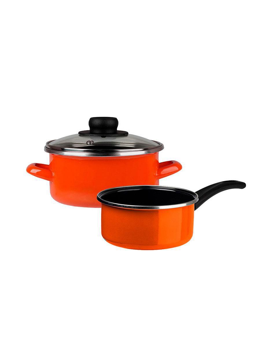 Batería de cocina Emotion de acero vitrificado 5 piezas