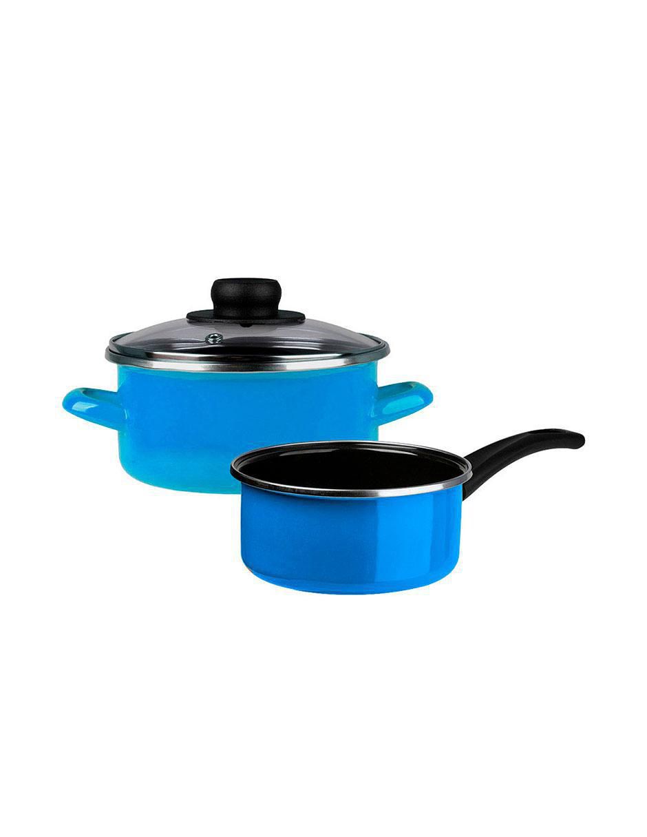 Batería de cocina Emotion de acero vitrificado 5 piezas