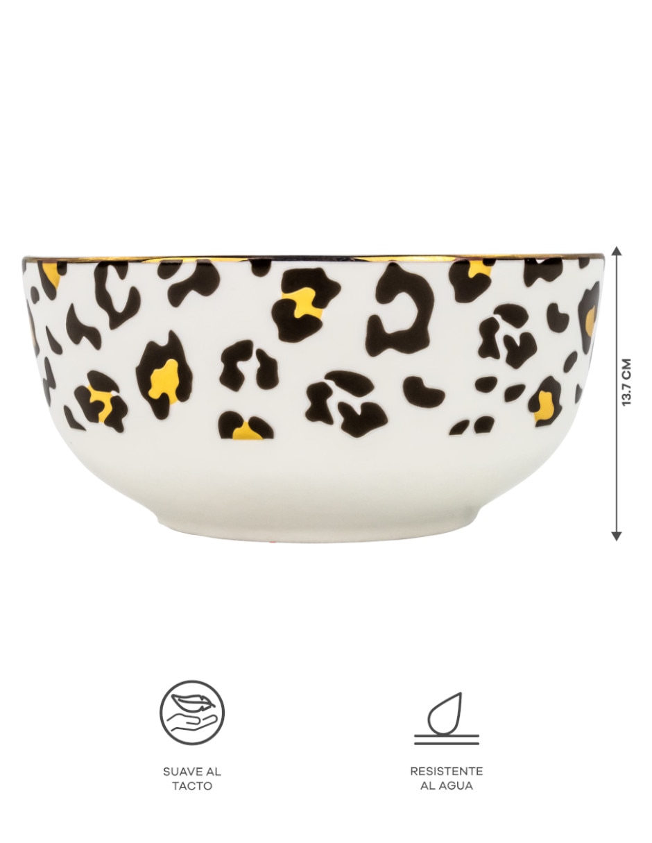 Vajilla cerrada animal print de cerámica para 6 personas 4