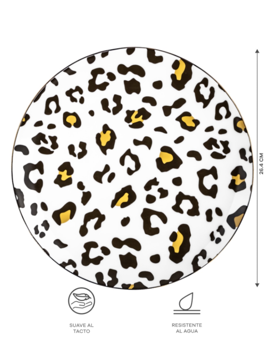 Vajilla cerrada animal print de cerámica para 6 personas 2