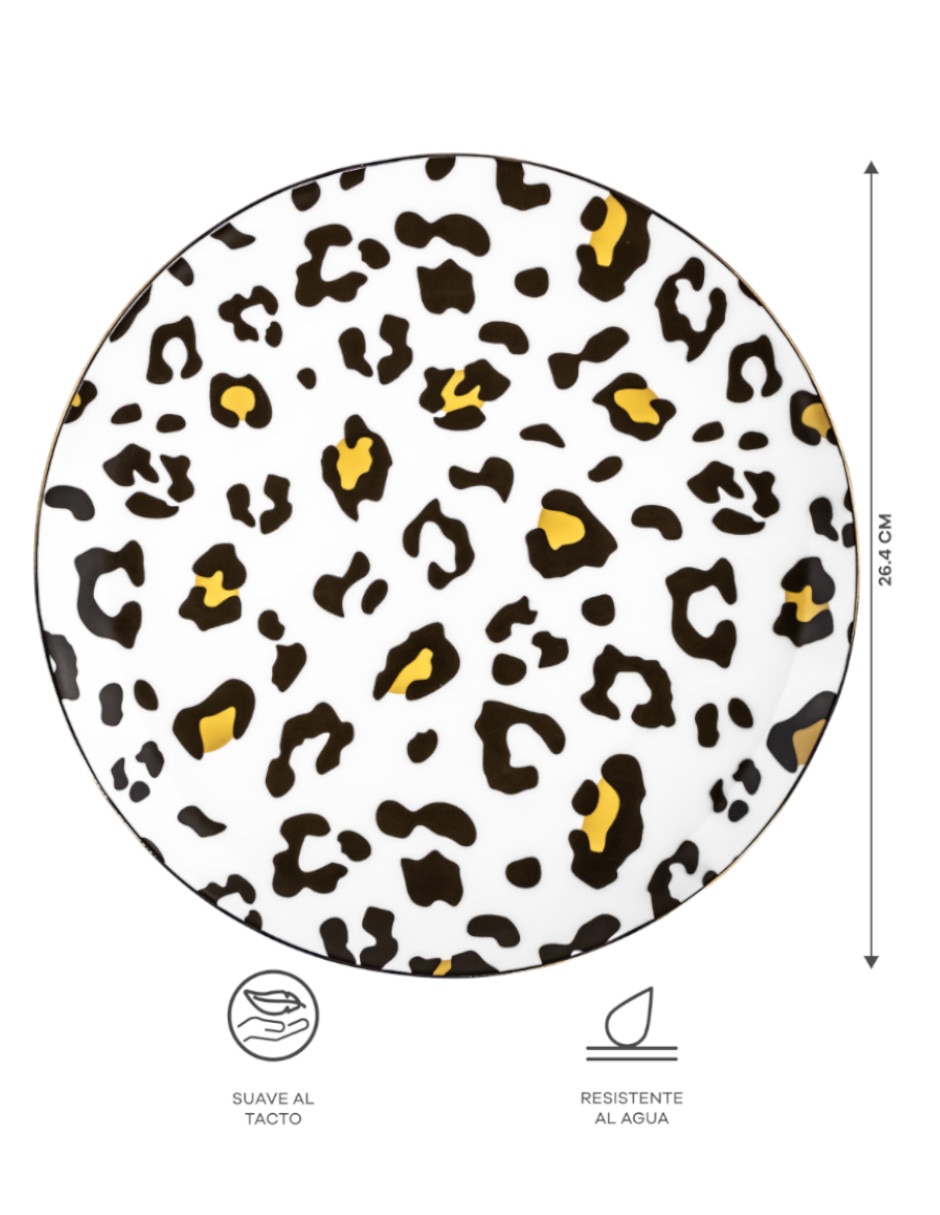 Vajilla cerrada animal print de cerámica para 6 personas 3