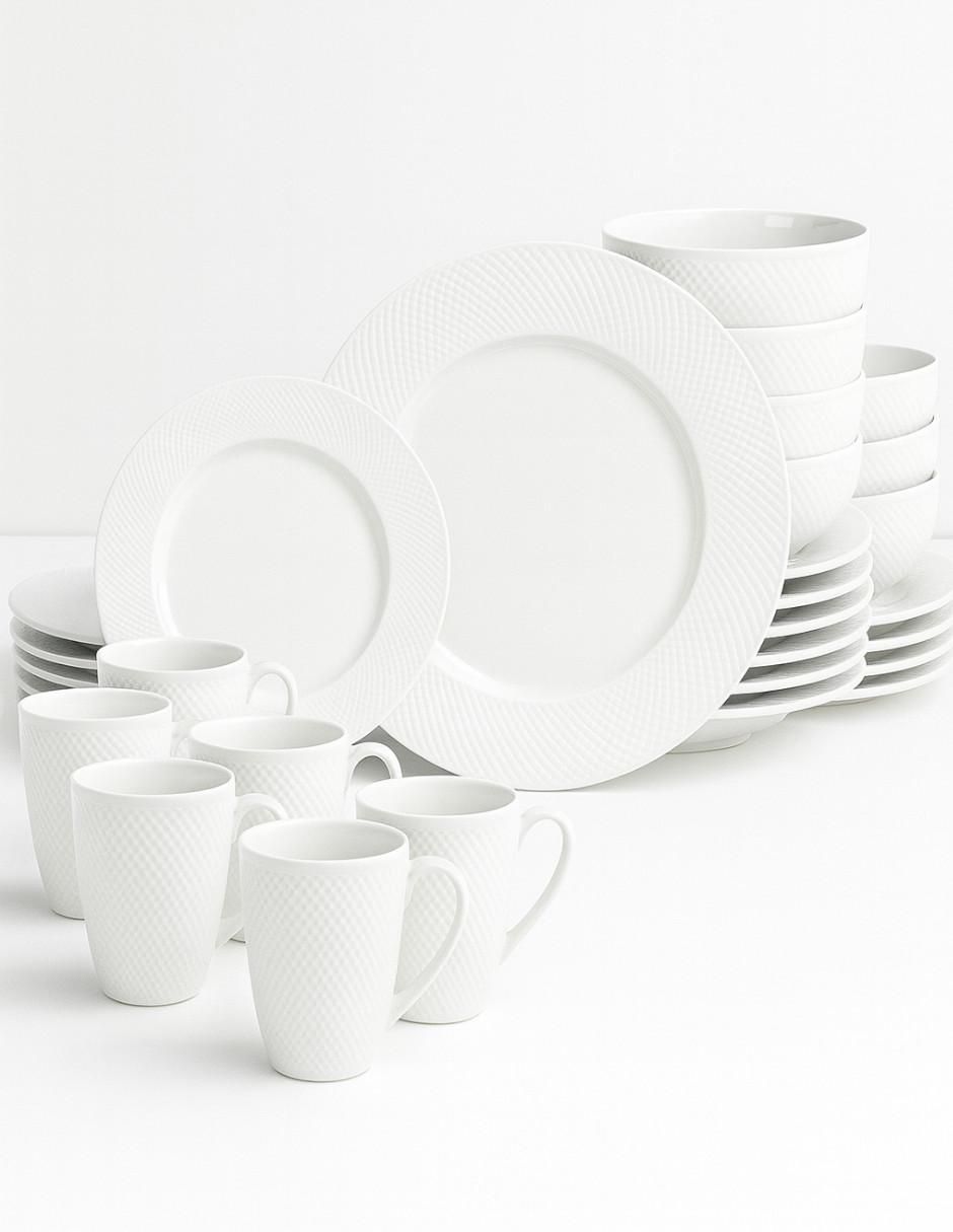 Vajilla cerrada elise white de cerámica para 6 personas Vajilla cerrada elise white de cerámica para 6 personas