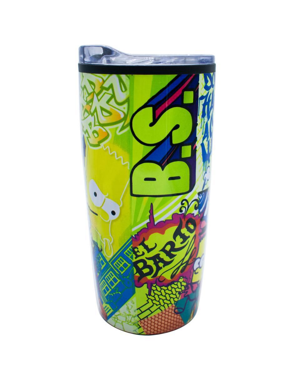 Termo doble pared de acero inoxidable Los Simpson con tapa a presión 450 ml 3