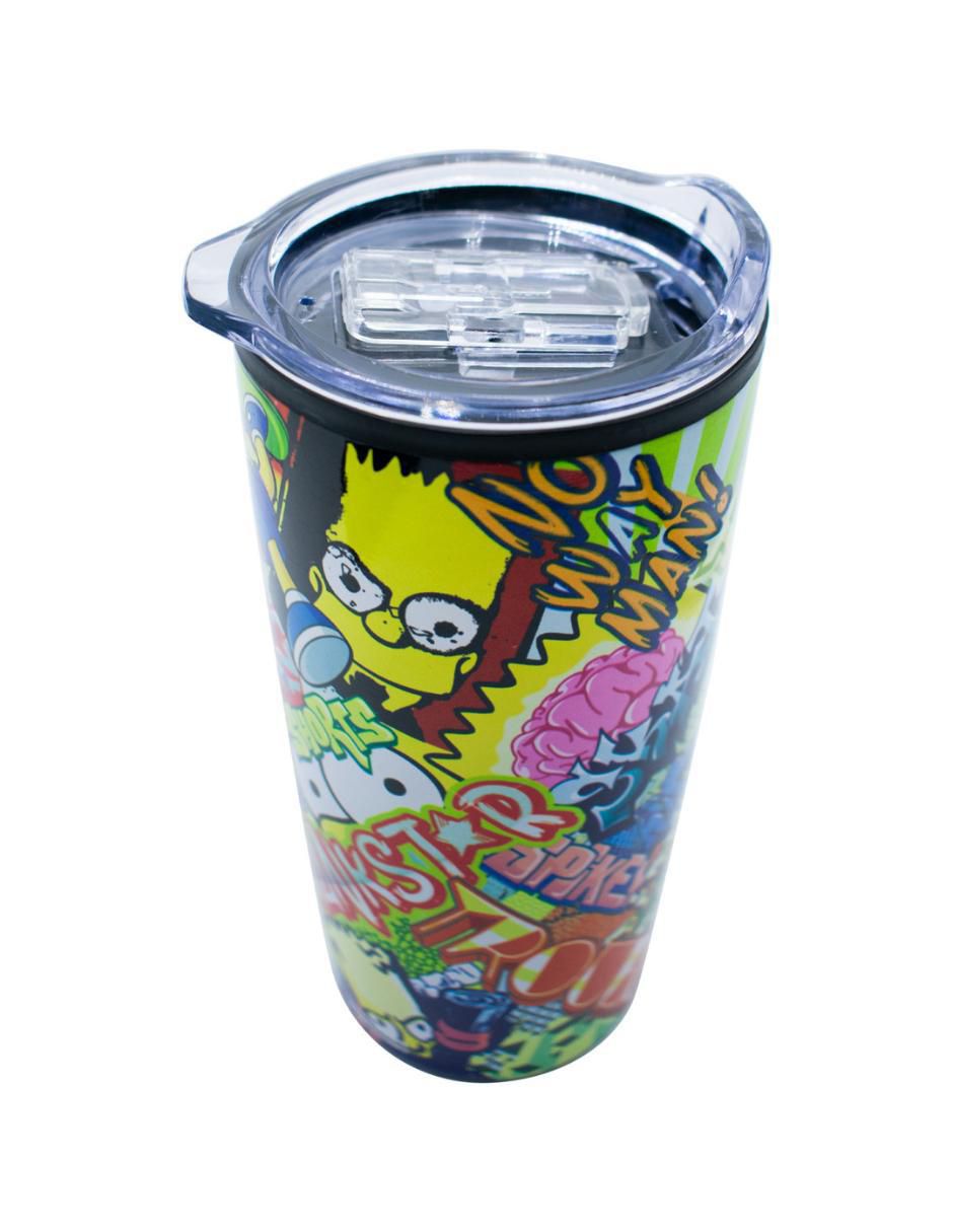 Termo doble pared de acero inoxidable Los Simpson con tapa a presión 450 ml 2