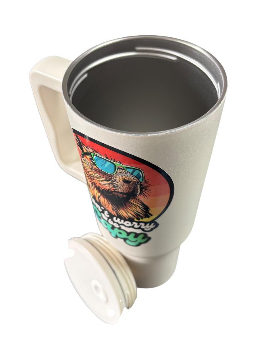 Termo de acero inoxidable Capibara Vives con tapa rosca 1.2 L