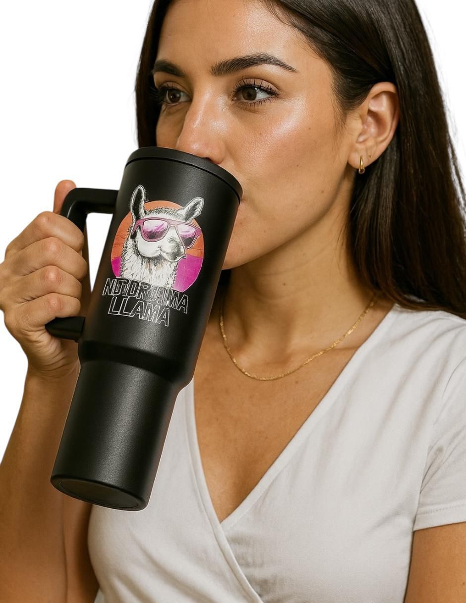 Termo de acero inoxidable Llama white&black con tapa rosca 1.2 L 5