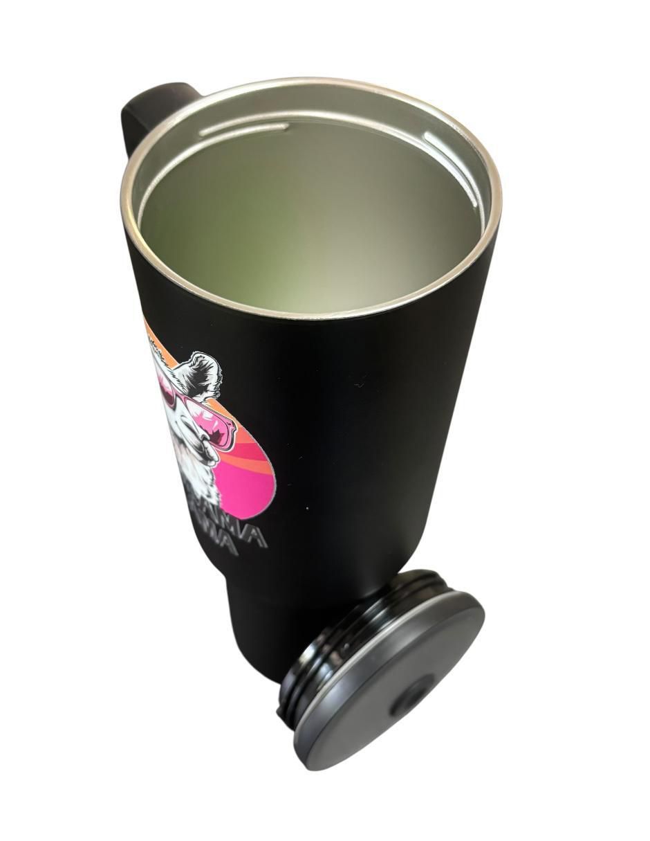 Termo de acero inoxidable Llama white&black con tapa rosca 1.2 L 6