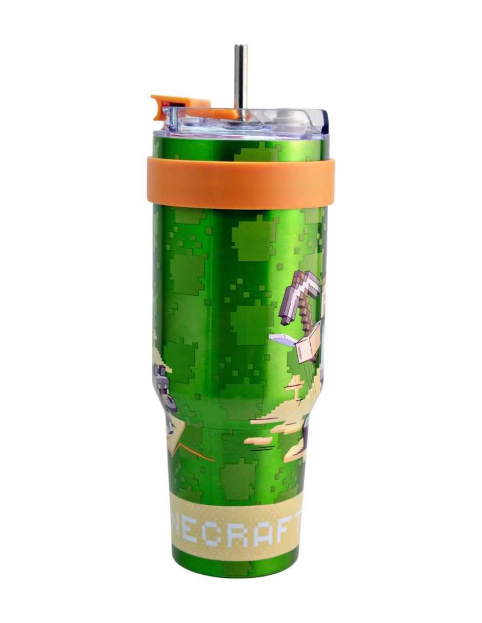 Termo doble pared de acero inoxidable Minecraft con tapa rosca 3