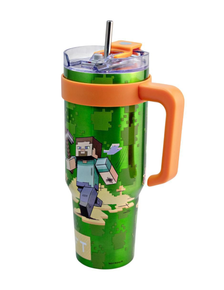 Termo doble pared de acero inoxidable Minecraft con tapa rosca 4