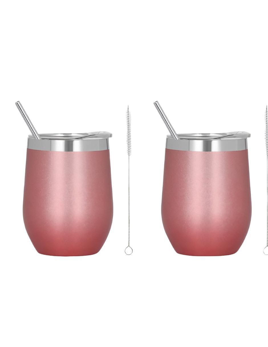 Set de vasos con tapa y popote con 2 piezas Set de vasos con tapa y popote con 2 piezas