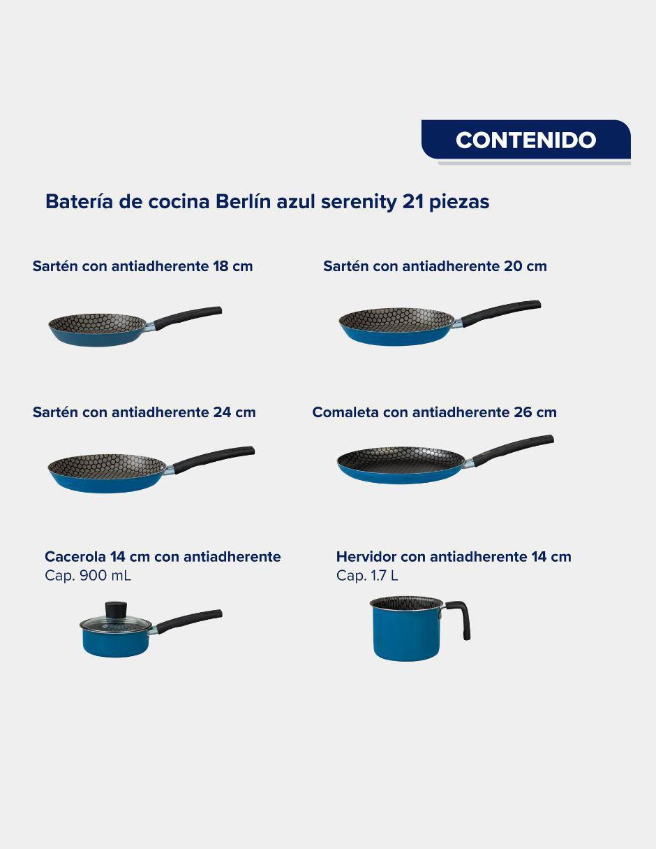 Batería de cocina Cinsa Berlín Serenity de aluminio antiadherente sin PFOA 21 piezas