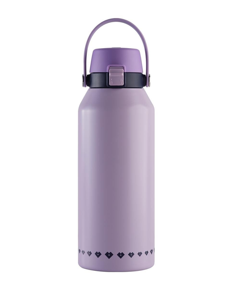 Termo luckyly de acero inoxidable liza con tapa flip top