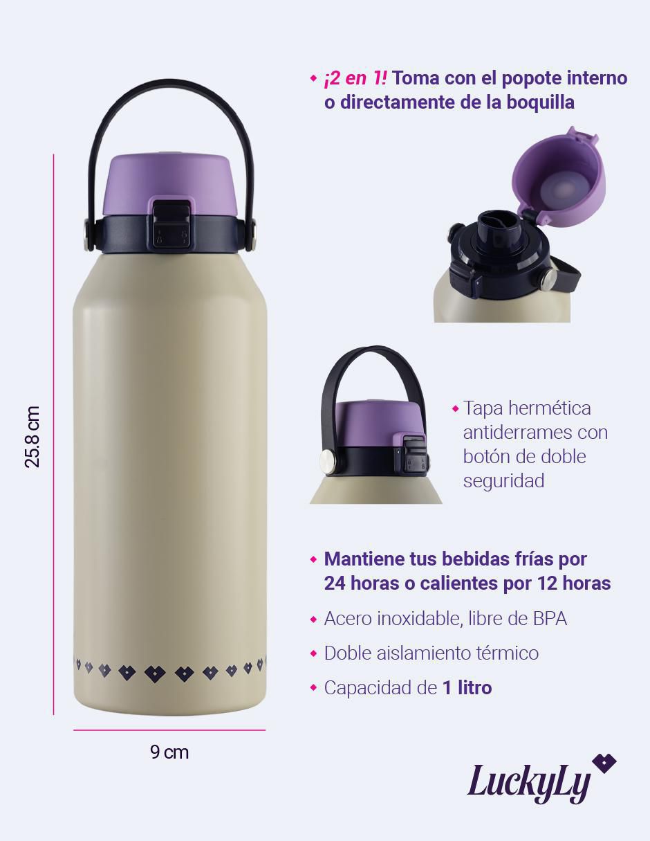 Termo de acero inoxidable liza con tapa flip top 10