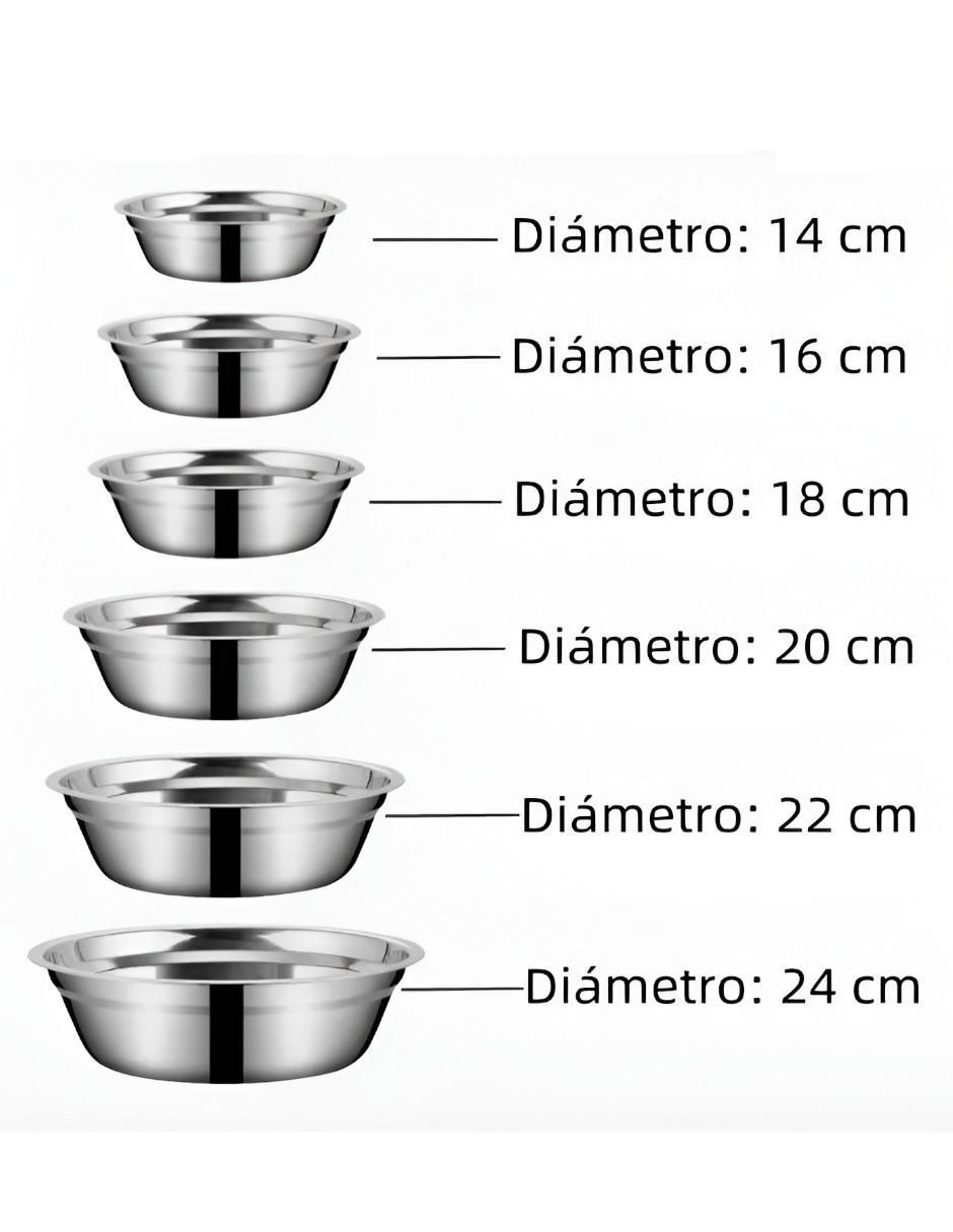 Set bowl Xtllar7228 6 piezas de acero inoxidable 4