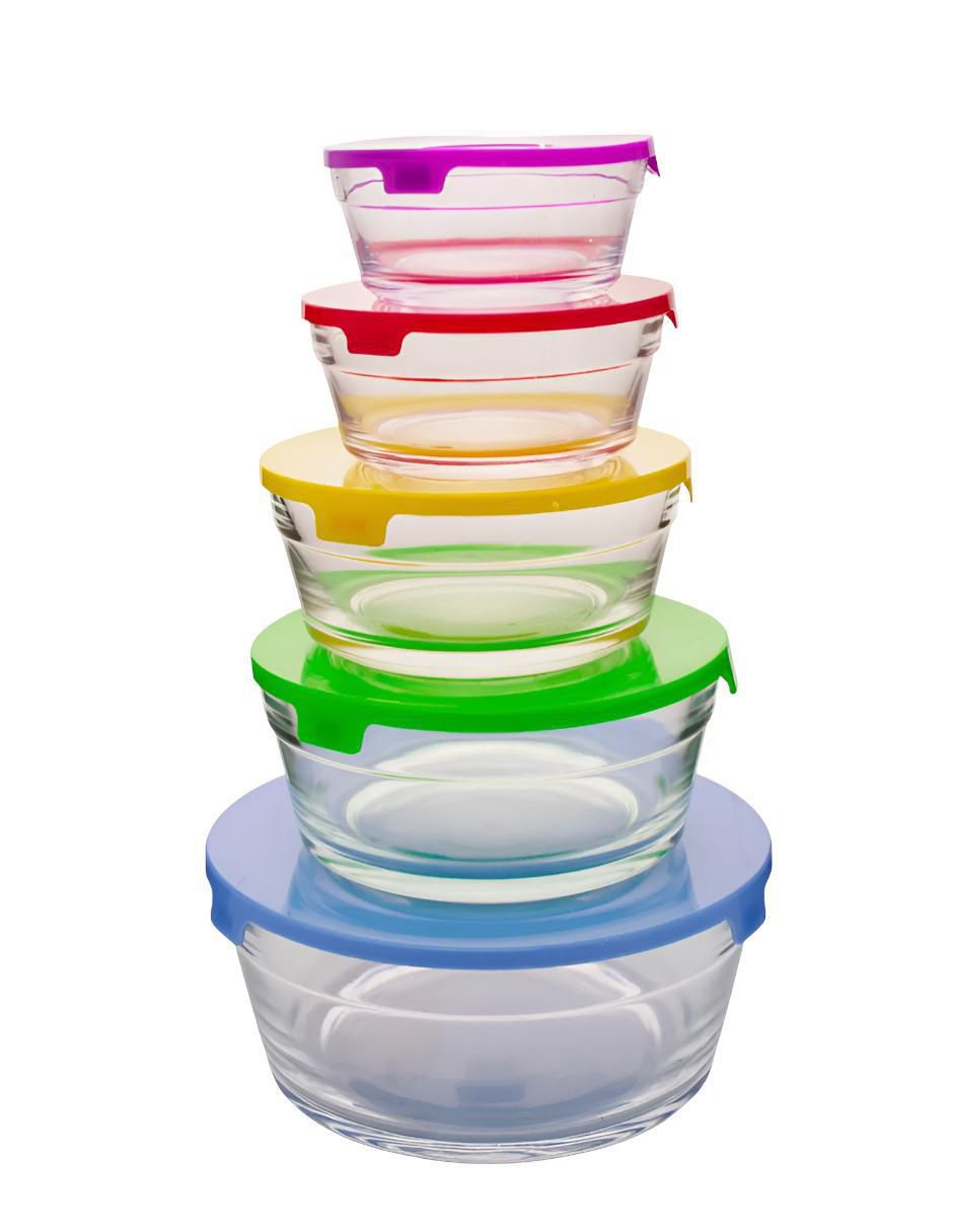 Set de contenedor para refrigerador de vidrio 5 piezas 1