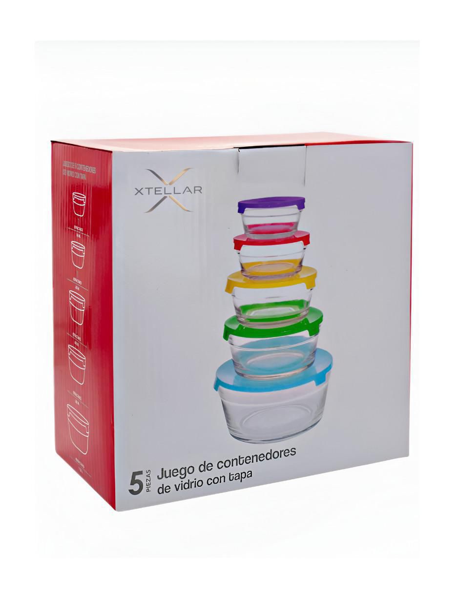 Set de contenedor para refrigerador de vidrio 5 piezas 6